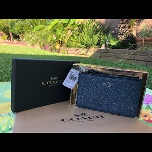 New Coach Glitter Star Corner Zip Wristlet!
